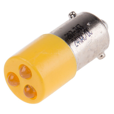 RS PRO Yellow Panel Mount Indicator, 25 x 10mm Mounting Hole Size