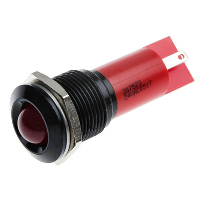 RS PRO Red Panel Mount Indicator, 16mm Mounting Hole Size, Solder Tab Termination