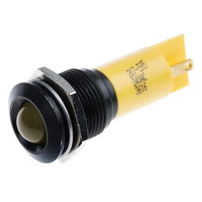 RS PRO Yellow Panel Mount Indicator, 24V ac/dc, 16mm Mounting Hole Size, Solder Tab Termination