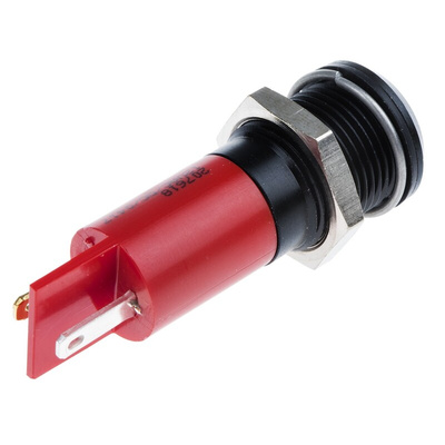 RS PRO Red Panel Mount Indicator, 12V, 14mm Mounting Hole Size, Solder Tab Termination, IP67