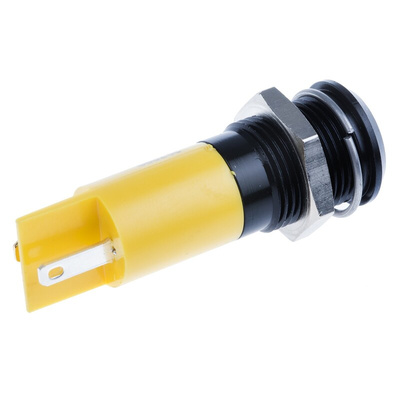RS PRO Yellow Panel Mount Indicator, 24V dc, 14mm Mounting Hole Size, Solder Tab Termination