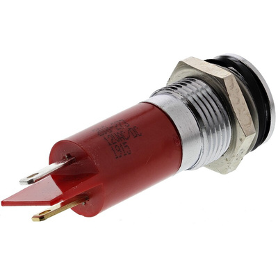 RS PRO Red Panel Mount Indicator, 12V, 14mm Mounting Hole Size, IP67