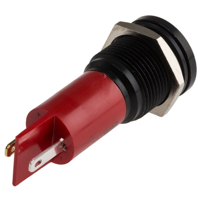 RS PRO Red Panel Mount Indicator, 16mm Mounting Hole Size, Solder Tab Termination