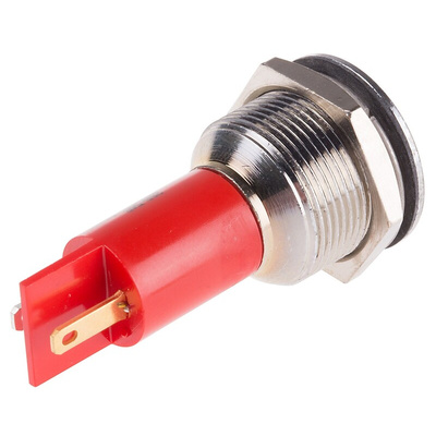 RS PRO Red Panel Mount Indicator, 130 V dc, 230V ac, 19mm Mounting Hole Size
