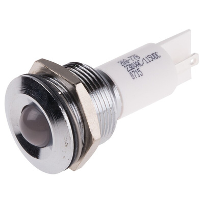 RS PRO White Panel Mount Indicator, 130 V dc, 230V ac, 19mm Mounting Hole Size