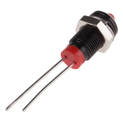 RS PRO Red Panel Mount Indicator, 2V dc, 6mm Mounting Hole Size, Lead Pin Termination