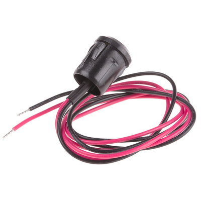 RS PRO Yellow Panel Mount Indicator, 12V dc, 12mm Mounting Hole Size, Lead Wires Termination