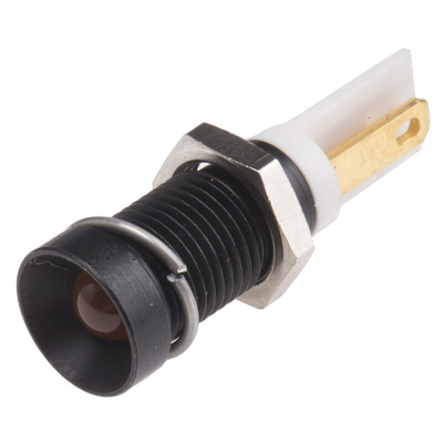 RS PRO Orange Panel Mount Indicator, 2V dc, 8mm Mounting Hole Size, Solder Tab Termination, IP40
