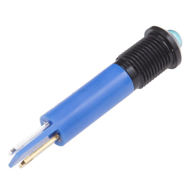 RS PRO Blue Panel Mount Indicator, 24V dc, 8mm Mounting Hole Size, Solder Tab Termination