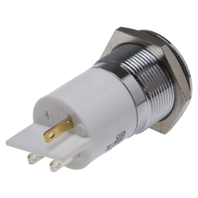RS PRO White Panel Mount Indicator, 22mm Mounting Hole Size, Solder Tab Termination
