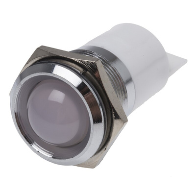 RS PRO White Panel Mount Indicator, 22mm Mounting Hole Size, Solder Tab Termination