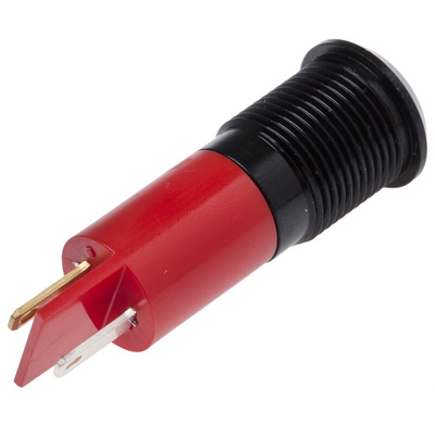 RS PRO Red Flashing LED Panel Mount Indicator, 12V dc, 14mm Mounting Hole Size, Solder Tab Termination