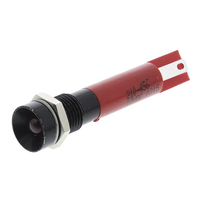 RS PRO Red Flashing LED Panel Mount Indicator, 12V dc, 8mm Mounting Hole Size, Solder Tab Termination