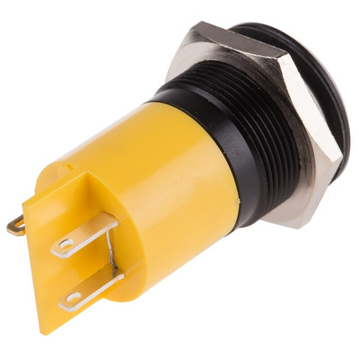RS PRO Yellow Panel Mount Indicator, 230V ac, 22mm Mounting Hole Size