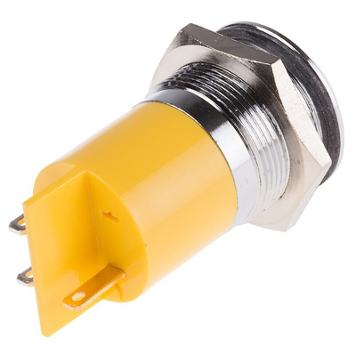 RS PRO Yellow Panel Mount Indicator, 230V ac, 22mm Mounting Hole Size