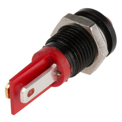 RS PRO Red Panel Mount Indicator, 2V dc, 8mm Mounting Hole Size, Solder Tab Termination