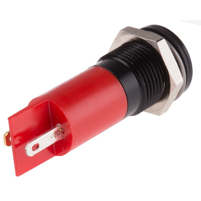 RS PRO Red Panel Mount Indicator, 110V ac, 14.5mm Mounting Hole Size, Solder Tab Termination, IP40