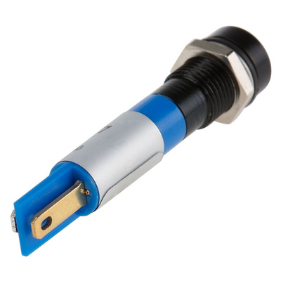 RS PRO Blue Panel Mount Indicator, 8mm Mounting Hole Size, Solder Tab Termination, IP67