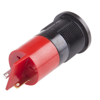 RS PRO Red Panel Mount Indicator, 24V ac/dc, 22mm Mounting Hole Size, Solder Tab Termination