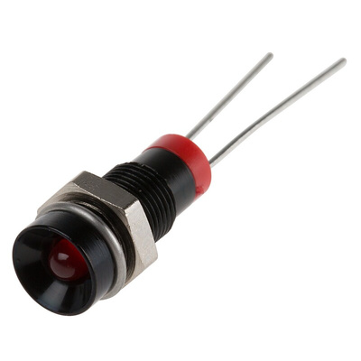 RS PRO Red Panel Mount Indicator, 2V dc, 6mm Mounting Hole Size, Lead Pin Termination