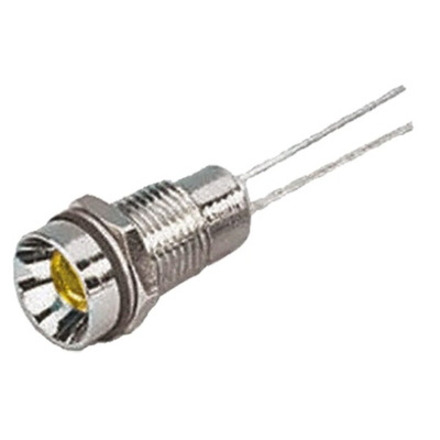 RS PRO Yellow Panel Mount Indicator, 2V dc, 8mm Mounting Hole Size, IP67