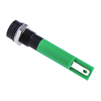 RS PRO Green Panel Mount Indicator, 24V c.c., 8mm Mounting Hole Size, Solder Tab Termination, IP67