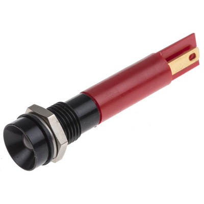 RS PRO Red Panel Mount Indicator, 12V, 8mm Mounting Hole Size, Solder Tab Termination, IP67