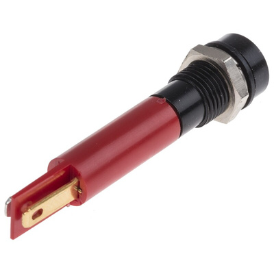 RS PRO Red Panel Mount Indicator, 8mm Mounting Hole Size, Solder Tab Termination, IP67