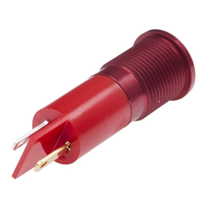 RS PRO Red Panel Mount Indicator, 24V dc, 14mm Mounting Hole Size, Faston, Solder Lug Termination, IP67