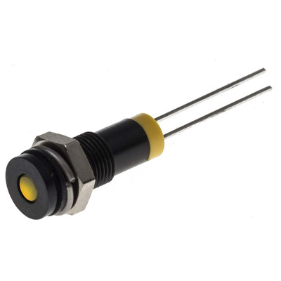 RS PRO Yellow Panel Mount Indicator, 2V dc, 6mm Mounting Hole Size, IP67
