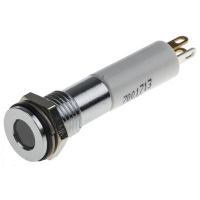 RS PRO Panel Mount Indicator, 12V dc, 8mm Mounting Hole Size, Solder Tab Termination, IP67