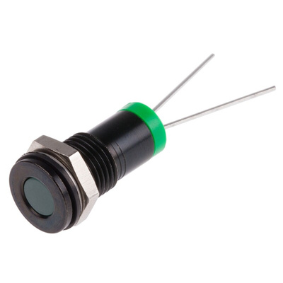 RS PRO Green Panel Mount Indicator, 2V dc, 8mm Mounting Hole Size, IP67