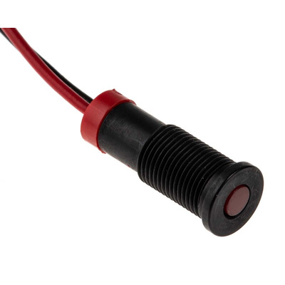 RS PRO Red Panel Mount Indicator, 2V dc, 6mm Mounting Hole Size, Lead Wires Termination, IP67