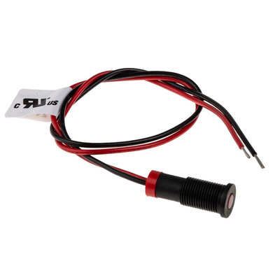 RS PRO Red Panel Mount Indicator, 2V dc, 6mm Mounting Hole Size, Lead Wires Termination, IP67