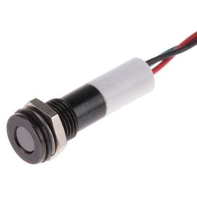 RS PRO Panel Mount Indicator, 24V dc, 8mm Mounting Hole Size, Lead Wires Termination, IP67