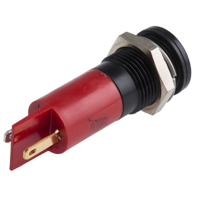 RS PRO Red Panel Mount Indicator, 24V dc, 14mm Mounting Hole Size, Solder Tab Termination, IP67