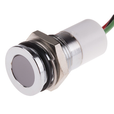 RS PRO Panel Mount Indicator, 12V dc, 14mm Mounting Hole Size, Lead Wires Termination, IP67