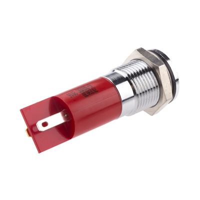 RS PRO Red Panel Mount Indicator, 6 → 36V dc, 14mm Mounting Hole Size, Solder Tab Termination, IP67