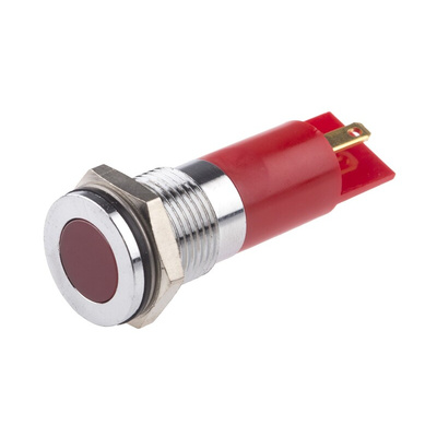 RS PRO Red Panel Mount Indicator, 6 → 36V dc, 14mm Mounting Hole Size, Solder Tab Termination, IP67