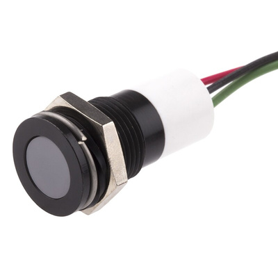 RS PRO Panel Mount Indicator, 24V dc, 14mm Mounting Hole Size, Lead Wires Termination, IP67