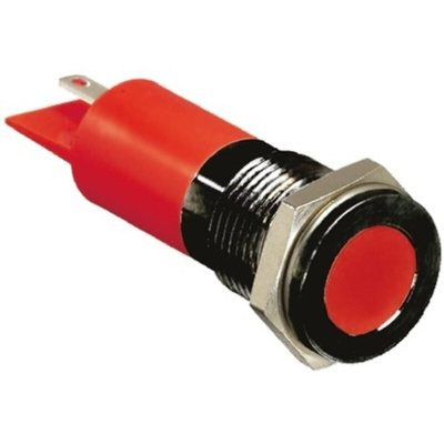 RS PRO Red Panel Mount Indicator, 6 → 36V dc, 14mm Mounting Hole Size, Solder Tab Termination, IP67