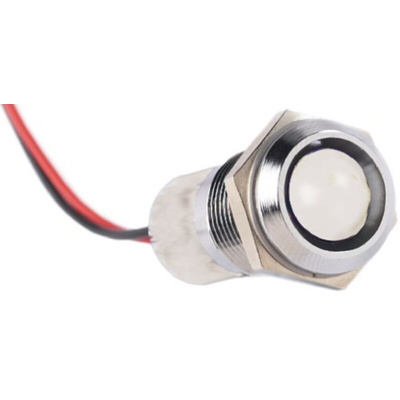 RS PRO Panel Mount Indicator, 24V dc, 14mm Mounting Hole Size, Lead Wires Termination, IP67