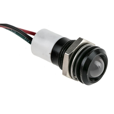 RS PRO Panel Mount Indicator, 12V dc, 14mm Mounting Hole Size, Lead Wires Termination, IP67