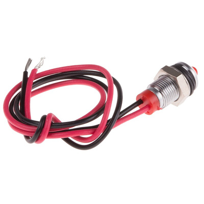 RS PRO Red Panel Mount Indicator, 2V dc, 6mm Mounting Hole Size, Lead Wires Termination, IP67