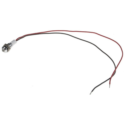RS PRO Green, Red Panel Mount Indicator, 24V dc, 6mm Mounting Hole Size, Lead Wires Termination, IP67