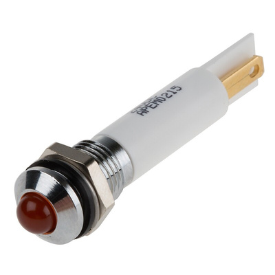 RS PRO Orange Panel Mount Indicator, 21.6 → 26.4V dc, 8mm Mounting Hole Size, IP67