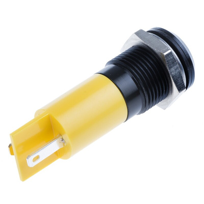 RS PRO Yellow Panel Mount Indicator, 14mm Mounting Hole Size, Solder Tab Termination, IP67