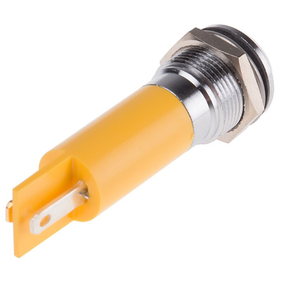 RS PRO Yellow Panel Mount Indicator, 130V ac, 12mm Mounting Hole Size, IP67