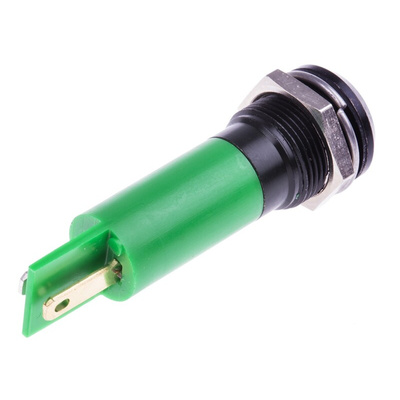 RS PRO Green Panel Mount Indicator, 130V ac, 12mm Mounting Hole Size, IP67