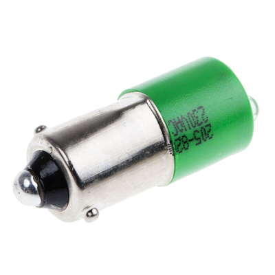 RS PRO Green Panel Mount Indicator, 230V ac, 25 x 10mm Mounting Hole Size